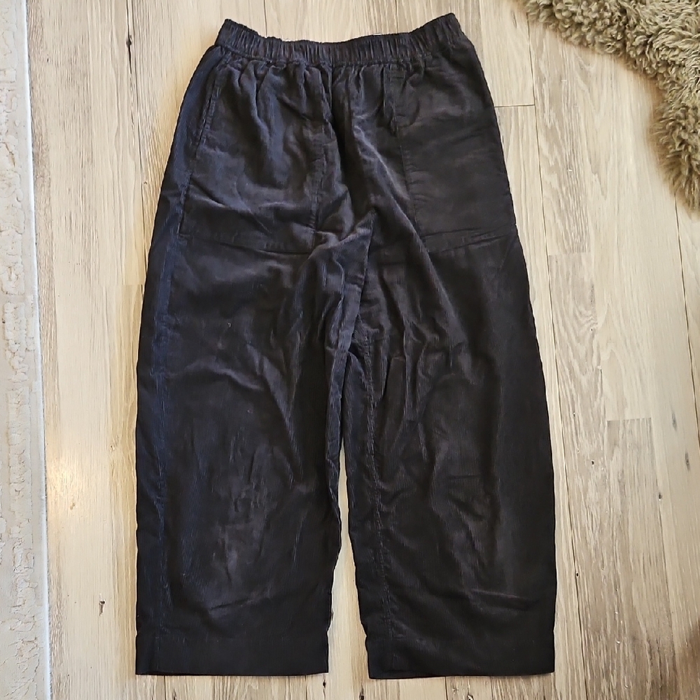 Toast Organic Cord Barrel Leg Pants in Charcoal
